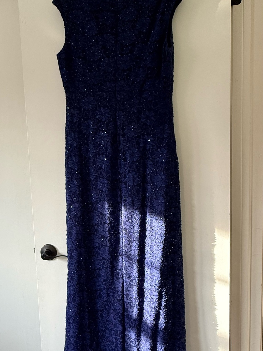 connected apparel Navy Blue Floral Lace Maxi Dress - Picture 2 of 3